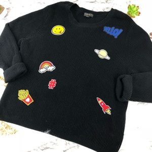 Forever 21 Plus Size Emoji Patch Sweater